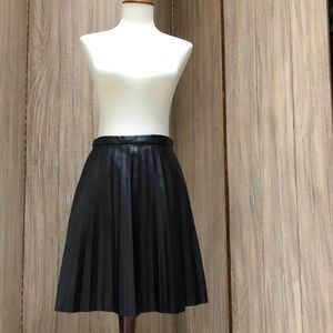 J Crew Faux Leather pleated Mini